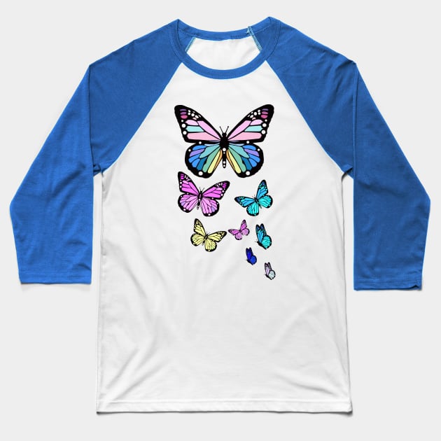 butterfly Baseball T-Shirt by JulietLake